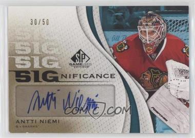2010-11 SP Game Used Edition - SIGnificance #SIG-AN - Antti Niemi /50 [EX to NM]