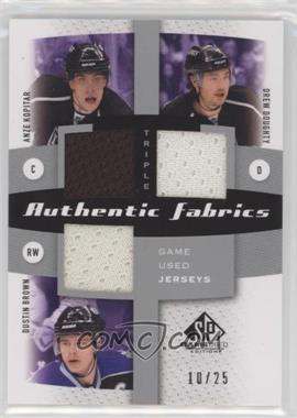 2010-11 SP Game Used Edition - Triple Authentic Fabrics #AF3-LAK - Anze Kopitar, Drew Doughty, Dustin Brown /25