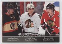 Checklist - Jonathan Toews, Patrick Kane, Duncan Keith #/10