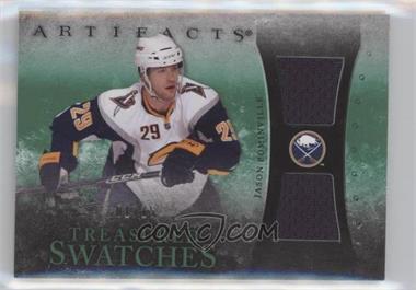 2010-11 Upper Deck Artifacts - Treasured Swatches - Dual Emerald #TS-JP - Jason Pominville /15