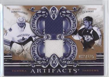 2010-11 Upper Deck Artifacts - Tundra Tandems Dual Jerseys #TT2-VALDOR - Roberto Luongo, J.P. Dumont /125