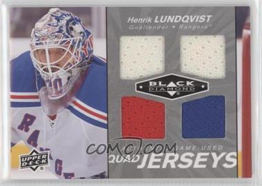 2010-11 Upper Deck Black Diamond - Quad Jerseys #QJ-HL - Henrik Lundqvist