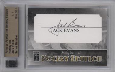 2010 Famous Fabrics Ink Hockey Edition - [Base] #1645 - Hockey Ink - Jack Evans /1 [Cut Signature]