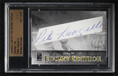 2010 Famous Fabrics Ink Hockey Edition - [Base] #1926 - Hockey Ink - Pete Langelle /1 [Uncirculated]