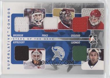 2010 In the Game - Spring Expo Redemption Prize Superlative Combos Game-Used - Silver #SC-27 - Martin Brodeur, Carey Price, Chris Osgood, Miikka Kiprusoff, Roberto Luongo /9