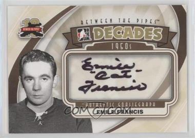 2011-12 In the Game Between the Pipes - Authentic Goaliegraph #A-EF - Decades 1950s - Emile Francis