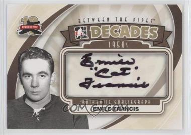 2011-12 In the Game Between the Pipes - Authentic Goaliegraph #A-EF - Decades 1950s - Emile Francis