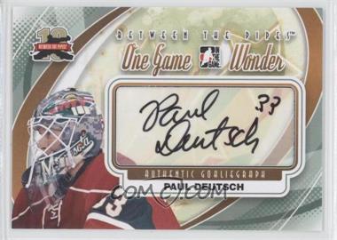 2011-12 In the Game Between the Pipes - Authentic Goaliegraph #A-PD - One Game Wonder - Paul Deutsch