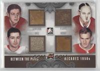 Terry Sawchuk, Jacques Plante, Glen Hall, Charlie Hodge #/50