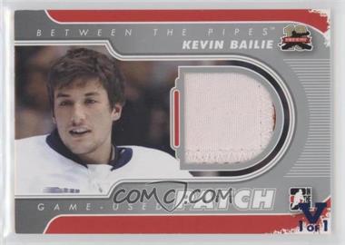 2011-12 In the Game Between the Pipes - Game-Used - Silver Patch 14-15 ITG Ultimate Vault Sapphire #M-17 - Kevin Bailie /1