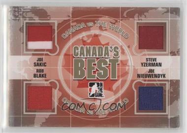 2011-12 In the Game Canada VS the World - Canada's Best Jerseys - Gold #CB-04 - Joe Sakic, Rob Blake, Steve Yzerman, Joe Nieuwendyk /10