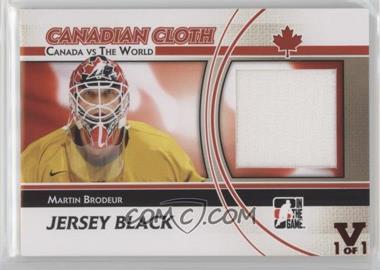 2011-12 In the Game Canada VS the World - Canadian Cloth - Black Jersey ITG Vault Ruby #CCM-04 - Martin Brodeur /1