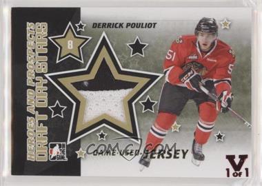 2011-12 In the Game Heroes and Prospects - Draft Day Stars Jersey - ITG Vault Emerald #DDSJ-07 - Derrick Pouliot /1 [EX to NM]