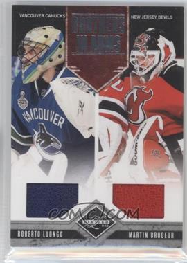 2011-12 Limited - Brothers In Arms Materials #19 - Roberto Luongo, Martin Brodeur /99