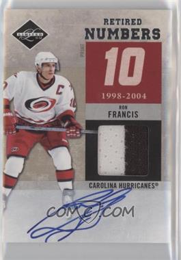 2011-12 Limited - Retired Numbers - Signature Materials Prime #9 - Ron Francis /10