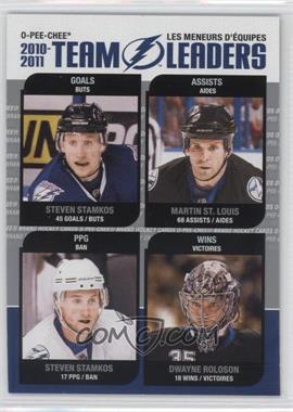 2011-12 O-Pee-Chee - Team Leaders #TL-27 - Steven Stamkos, Martin St. Louis, Dwayne Roloson