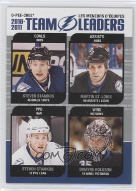 2011-12 O-Pee-Chee - Team Leaders #TL-27 - Steven Stamkos, Martin St. Louis, Dwayne Roloson