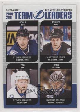 2011-12 O-Pee-Chee - Team Leaders #TL-27 - Steven Stamkos, Martin St. Louis, Dwayne Roloson