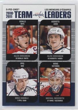2011-12 O-Pee-Chee - Team Leaders #TL-30 - Alex Ovechkin, Michal Neuvirth, Mike Knuble