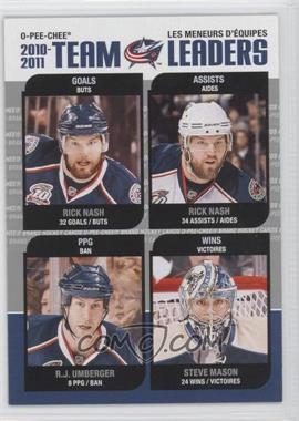 2011-12 O-Pee-Chee - Team Leaders #TL-9 - Rick Nash, R.J. Umberger, Steve Mason