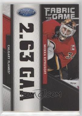 2011-12 Panini Certified - Fabric of the Game Materials - Claim to Fame Die-Cut #23 - Miikka Kiprusoff /25