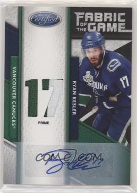 2011-12 Panini Certified - Fabric of the Game Materials - Jersey Number Signatures Prime #140 - Ryan Kesler /5