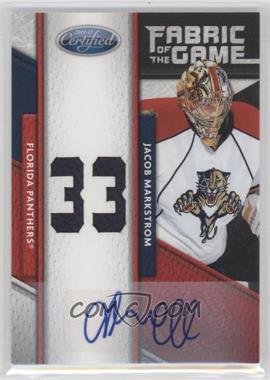 2011-12 Panini Certified - Fabric of the Game Materials - Jersey Number Signatures #62 - Jacob Markstrom /25