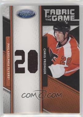 2011-12 Panini Certified - Fabric of the Game Materials - Jersey Number #108 - Chris Pronger /25