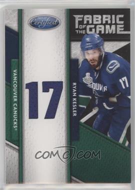 2011-12 Panini Certified - Fabric of the Game Materials - Jersey Number #140 - Ryan Kesler /25