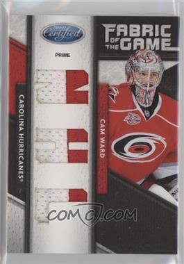 2011-12 Panini Certified - Fabric of the Game Materials - NHL Die-Cut Prime #30 - Cam Ward /10