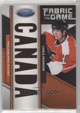 2011-12 Panini Certified - Fabric of the Game Materials - National Die-Cut #108 - Chris Pronger /25