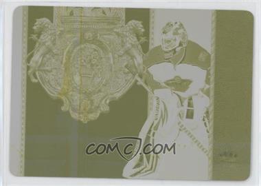 2011-12 Panini Crown Royale - Coat of Arms Patches - Printing Plate Yellow #22 - Niklas Backstrom /1