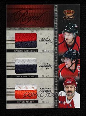 2011-12 Panini Crown Royale - Royal Lineage Memorabilia - Prime #5 - Marcus Johansson, Alex Ovechkin, Dennis Maruk /50