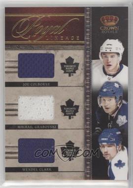 2011-12 Panini Crown Royale - Royal Lineage Memorabilia #11 - Joe Colborne, Mikhail Grabovski, Wendel Clark