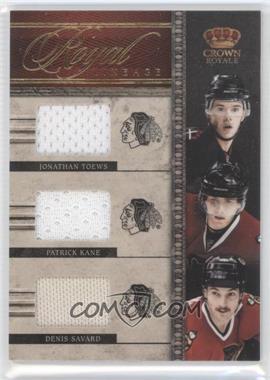 2011-12 Panini Crown Royale - Royal Lineage Memorabilia #18 - Jonathan Toews, Patrick Kane, Denis Savard