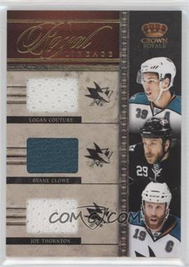 2011-12 Panini Crown Royale - Royal Lineage Memorabilia #7 - Logan Couture, Ryane Clowe, Joe Thornton