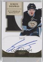 Autographed Rookie Patches - Simon Despres #/25