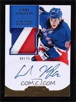 Autographed Rookie Patches Short Print - Carl Hagelin #/25
