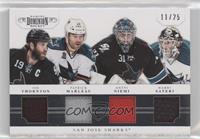 Antti Niemi, Harri Sateri, Joe Thornton, Patrick Marleau #/25