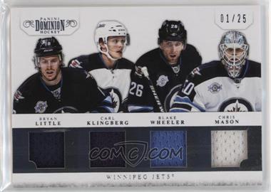 2011-12 Panini Dominion - Quad Jerseys #29 - Blake Wheeler, Bryan Little, Carl Klingberg, Chris Mason /25