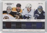 Roberto Luongo, Daniel Sedin, Tim Thomas, Zdeno Chara #/25