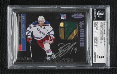 2011-12 Panini Playoff Contenders - [Base] - Patch Signatures #118 - Cup Contenders - Brad Richards /100 [BGS 9 MINT]