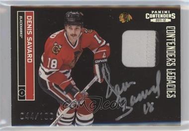 2011-12 Panini Playoff Contenders - [Base] - Patch Signatures #152 - Contenders Legacies - Denis Savard /100