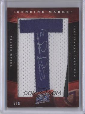 2011-12 Panini Prime - Genuine Marks Letter Patches Signatures #12 - Brian Gionta /6