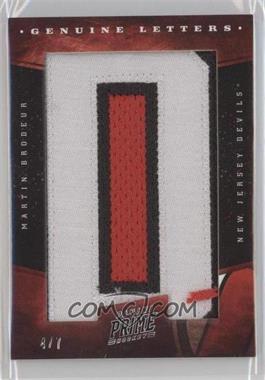 2011-12 Panini Prime - Genuine Marks Letter Patches #60 - Martin Brodeur /7