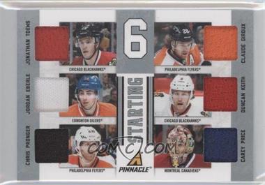 2011-12 Panini Rookie Anthology - Pinnacle Starting 6 Materials #26 - Carey Price, Chris Pronger, Claude Giroux, Duncan Keith, Jonathan Toews, Jordan Eberle /100