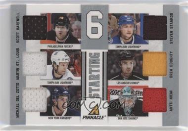 2011-12 Panini Rookie Anthology - Pinnacle Starting 6 Materials #33 - Martin St. Louis, Michael Del Zotto, Scott Hartnell, Antti Niemi, Drew Doughty, Steven Stamkos /200