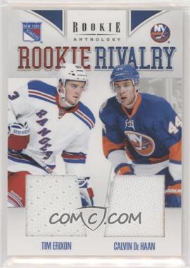 2011-12 Panini Rookie Anthology - Rookie Rivalry Materials #6 - Tim Erixon, Calvin de Haan