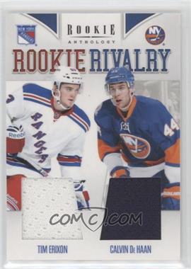 2011-12 Panini Rookie Anthology - Rookie Rivalry Materials #6 - Tim Erixon, Calvin de Haan