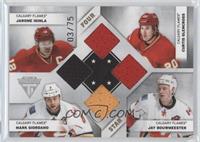 Jarome Iginla, Curtis Glencross, Mark Giordano, Jay Bouwmeester #/75